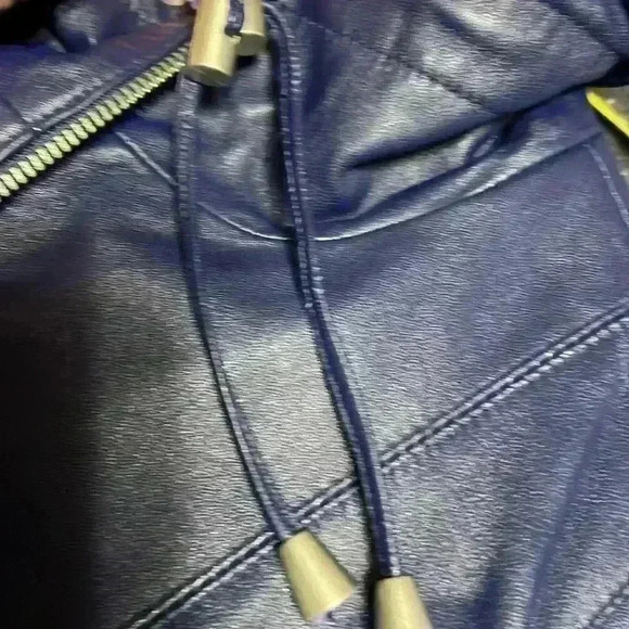 Chico’s genuine leather jacket coat blue leather soft size 0 small/medium - Picture 11 of 11